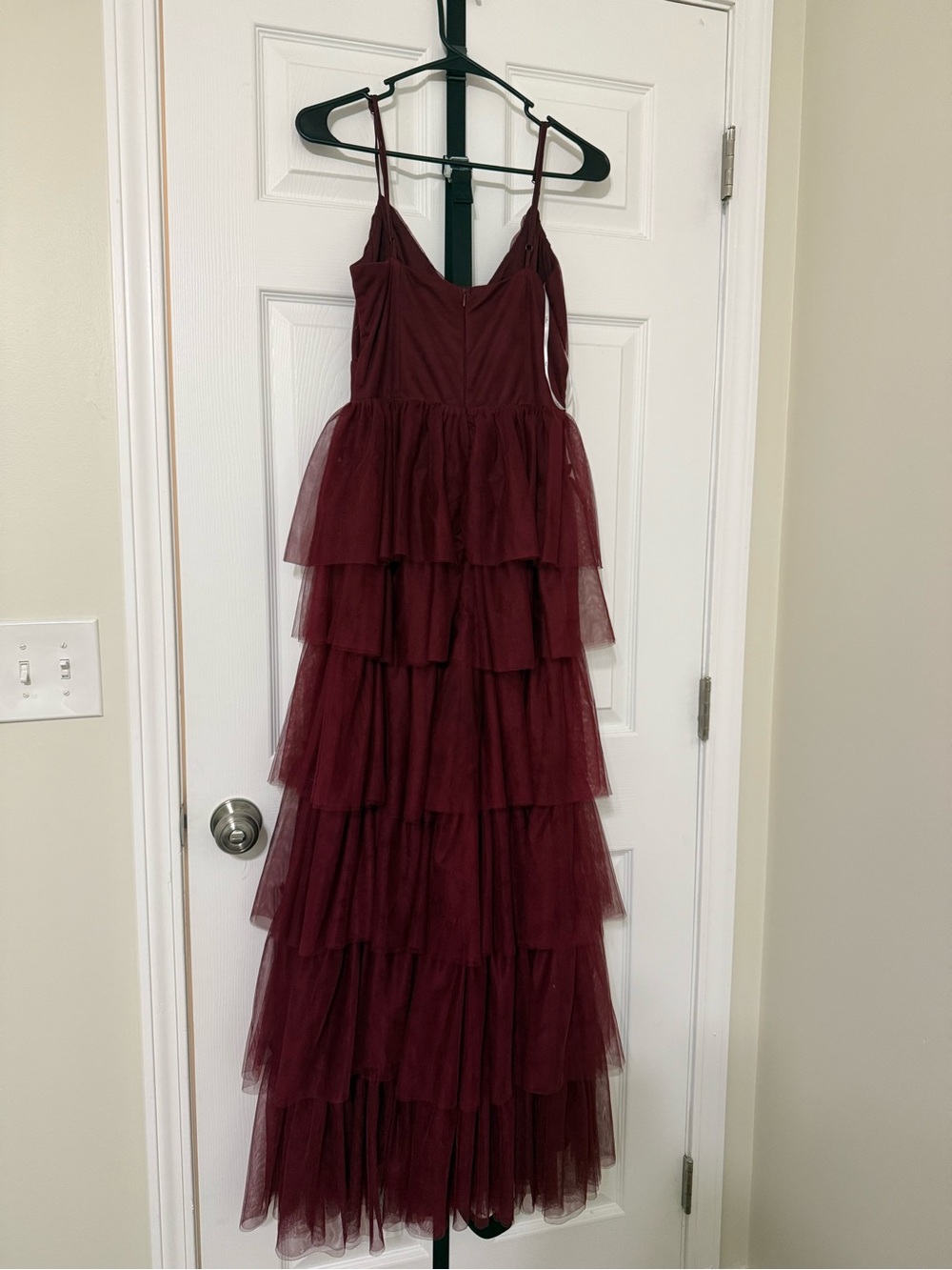 Lulu's Burgundy Tulle Layered Dress